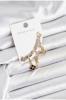 Pirinç Gold Renk Kadın Set Küpe