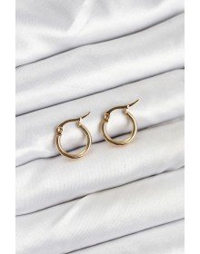 316L Çelik Gold Renk 12 mm Halka Kadın Küpe
