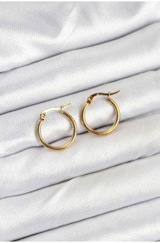 316L Çelik Gold Renk 15 mm Halka Kadın Küpe