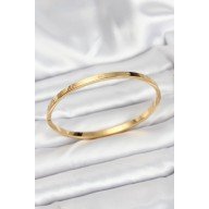316L Çelik Gold Renk 65 mm İnce Kadın Kelepçe Bileklik