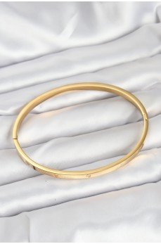 316L Çelik Gold Renk 65 mm İnce Kadın Kelepçe Bileklik