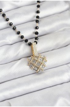 316L Çelik Zincir Kristal Boncuklu Kalpli Kadın Kolye