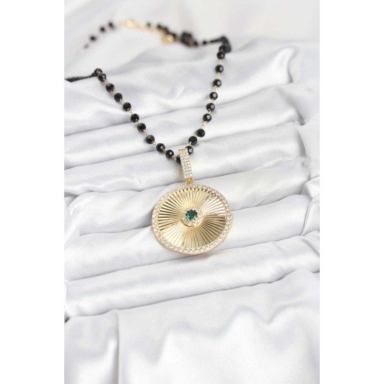 316L Çelik Zincir Kristal Boncuklu Kadın Kolye