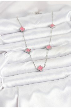 316L Çelik Zincir Gümüş Renk Pembe Baby Boy Yonca Kadın Kolye 316L Çelik Zincir Gümüş Renk Pembe Baby Boy Yonca Kadın Kolye