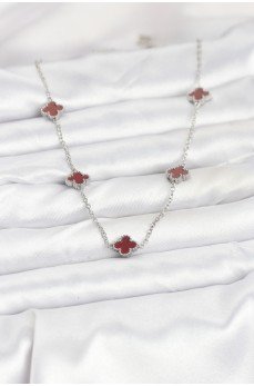 316L Çelik Zincir Gümüş Renk Bordo Baby Boy Yonca Kadın Kolye 316L Çelik Zincir Gümüş Renk Bordo Baby Boy Yonca Kadın Kolye