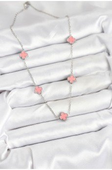 316L Çelik Zincir Gümüş Renk Pembe Baby Boy Yonca Kadın Kolye 316L Çelik Zincir Gümüş Renk Pembe Baby Boy Yonca Kadın Kolye