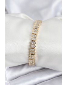 Pirinç VIP Seri Gold Renk Zirkon Taşlı Kadın Bileklik