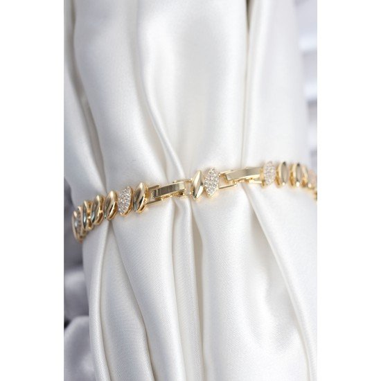 Pirinç VIP Seri Gold Renk Arpa Model Kadın Bileklik Pirinç VIP Seri Gold Renk Arpa Model Kadın Bileklik