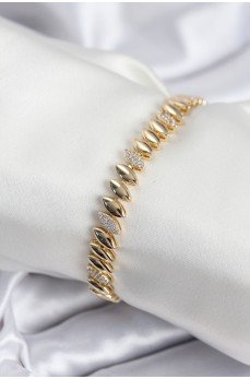 Pirinç VIP Seri Gold Renk Arpa Model Kadın Bileklik