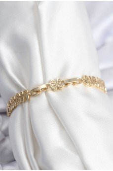 Pirinç VIP Seri Gold Renk Oval Sıralı Kadın Bileklik Pirinç VIP Seri Gold Renk Oval Sıralı Kadın Bileklik