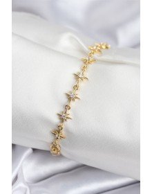 Pirinç VIP Seri Gold Renk Sıralı Kutup Yıldızı Kadın Bileklik