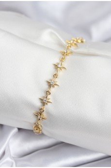 Pirinç VIP Seri Gold Renk Sıralı Kutup Yıldızı Kadın Bileklik