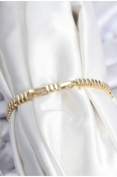 Pirinç VIP Seri Gold Renk Zirkon Taşlı Arpa Model Kadın Bileklik Pirinç VIP Seri Gold Renk Zirkon Taşlı Arpa Model Kadın Bileklik