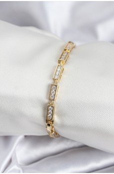 Pirinç VIP Seri Gold Renk Parçalı Model Kadın Bileklik