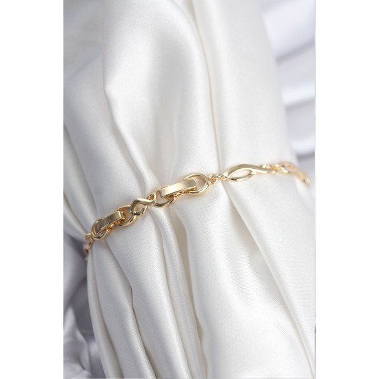 Pirinç VIP Seri Gold Renk Sıralı Damla Model Kadın Bileklik