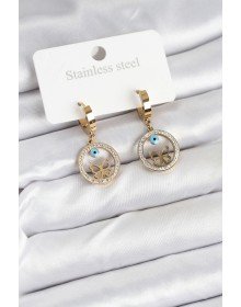 316L Çelik Halka Kelebek Kadın Küpe