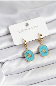 316L Çelik Gold Renk Kutup Yıldızı Model Kadın Küpe