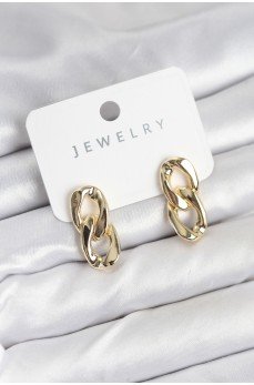 Pirinç Gold Renk Zincir Model Kadın Küpe
