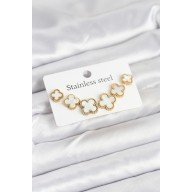 316L Çelik Gold Beyaz Renk 3 Boy Yonca Küpe Seti 316L Çelik Gold Beyaz Renk 3 Boy Yonca Küpe Seti