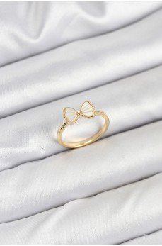 Pirinç Gold Renk Fiyonk Model Kadın Yüzük