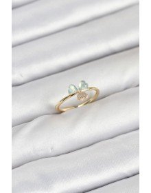 Pirinç Gold Renk Yonca Model Kadın Yüzük