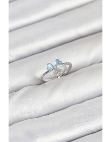 Pirinç Gümüş Renk Yonca Model Kadın Yüzük