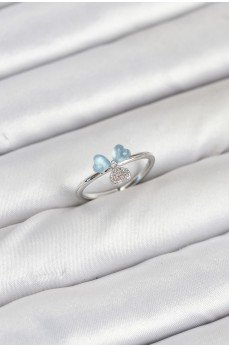 Pirinç Gümüş Renk Yonca Model Kadın Yüzük Pirinç Gümüş Renk Yonca Model Kadın Yüzük