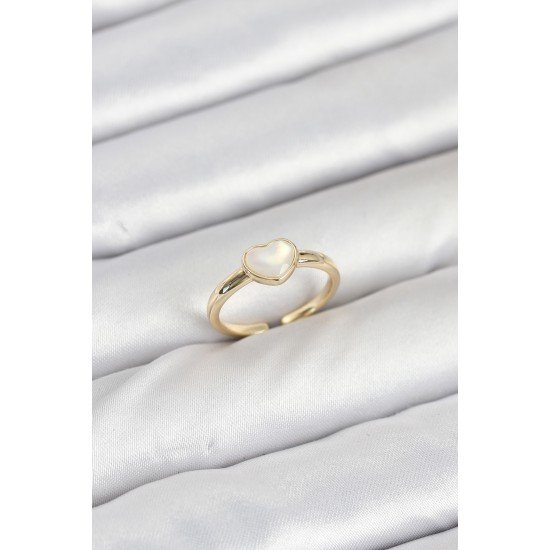 Pirinç Gold Renk Kalpli Kadın Yüzük