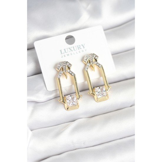 Pirinç Gold Renk Vintage Kadın Küpe