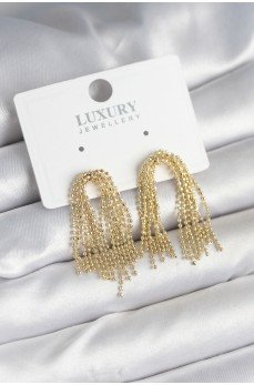 Pirinç Gold Renk Sallantılı Kadın Küpe