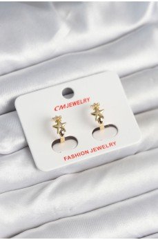 Pirinç Gold Renk Yıldız Kadın Küpe