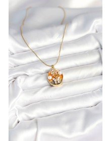 316L Çelik Zincir Kelebek Model Sanatsal Portre Kadın Kolye