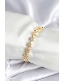 Pirinç Gold Renk Yıldız Model Kadın Bileklik
