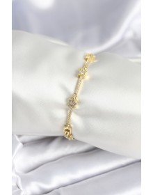 Pirinç Gold Renk Halley Yıldız Model Kadın Bileklik