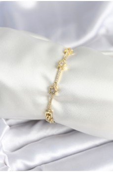 Pirinç Gold Renk Halley Yıldız Model Kadın Bileklik