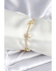 Pirinç Gold Renk Yıldız Model Kadın Bileklik