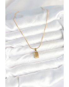 316L Çelik Gold Renk Mini Külçe Altın Model Kolye