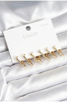 Yıldız Model Gold Renk 925 Ayar Gümüş Çivili Kadın Küpe Seti Yıldız Model Gold Renk 925 Ayar Gümüş Çivili Kadın Küpe Seti