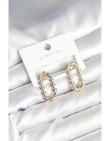 Vintage Model Halka Zirkon Taşlı Kadın Küpe