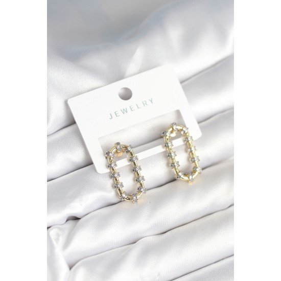 Vintage Model Halka Zirkon Taşlı Kadın Küpe Vintage Model Halka Zirkon Taşlı Kadın Küpe