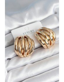 Pirinç Gold Renk Vintage Kadın Küpe