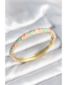 Yeşil Renk Detaylı Mineli Kelepçe