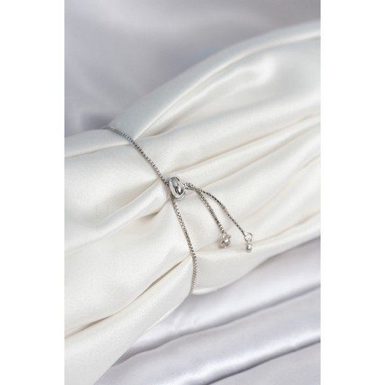 Çiçek Model Asansörlü Gümüş Renk Kadın Bileklik