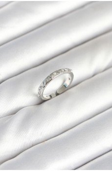 Pirinç Gümüş Renk Zirkon Taşlı Kadın Yüzük