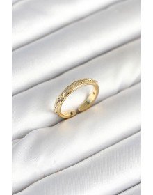 Pirinç Gold Renk Zirkon Taşlı Kadın Yüzük