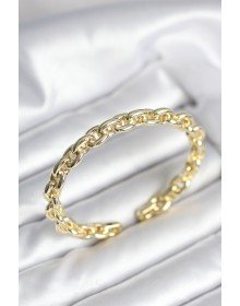 Zincir Model Gold Renk Pirinç Kadın Bileklik