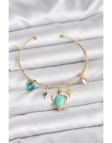 Caretta Caretta Charmlı Gold Renk Kadın Bileklik