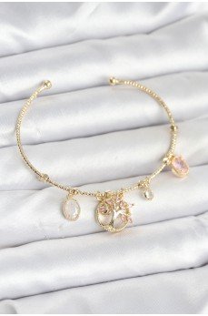 Hayat Ağacı Charmlı Gold Renk Pirinç Kadın Bileklik