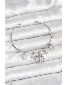 Hayat Ağacı Charmlı Gümüş Renk Pirinç Kadın Bileklik