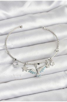 Anka Kuşu Charmlı Gümüş Renk Pirinç Kadın Bileklik Anka Kuşu Charmlı Gümüş Renk Pirinç Kadın Bileklik